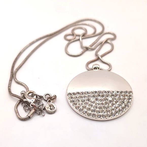 Gloria Vanderbilt Rhinestone / Swarovski Crystal Pendant Necklace - 32" Chain - Picture 1 of 10